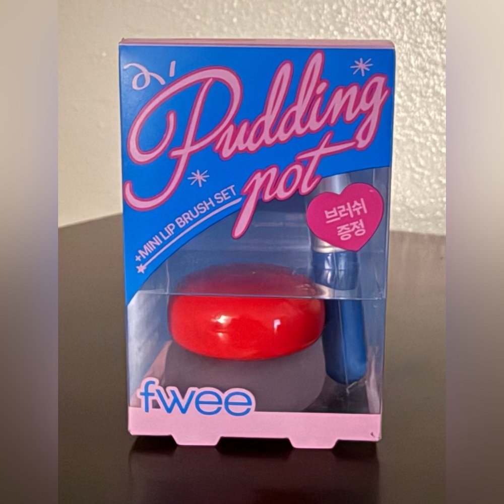 Fwee Pudding Pot Lip Tint Set Red Mini Lip Brush Kit K-Beauty NIB Travel Makeup - Picture 2 of 4